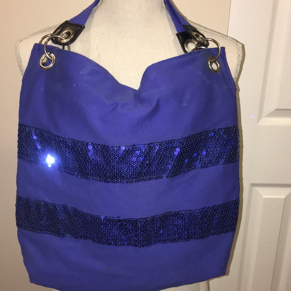Forever 21 Blue Sequin Embellished Tote Bag